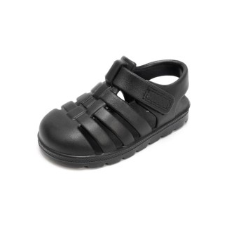 HEVA DDP – Kids Sandals with Closed-Toe Design and Hook-and-Loop Strap Black