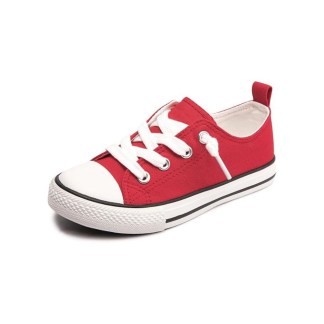 HEVA DTD – Canvas Lace-Up Shoes for Kids with Rubber Sole Red