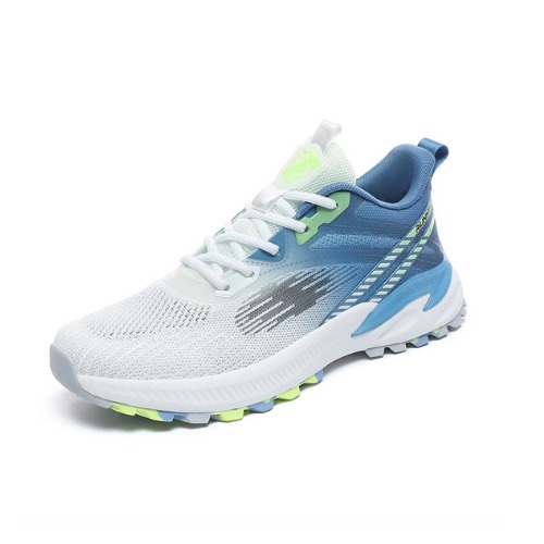 white mesh running shoes